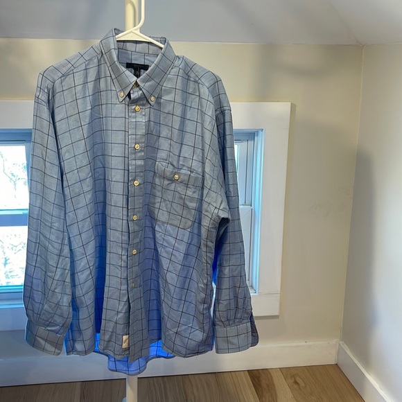 Burberry - M Cashmere Blend Blue Square Design, Size Large - Picture 1 of 7